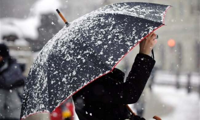 погода на сегодня, снег, зонт