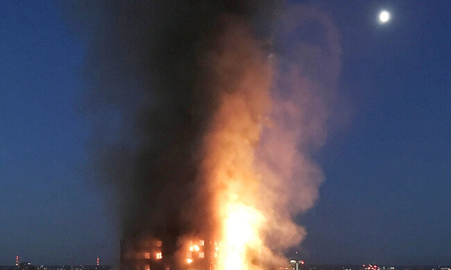 27-Storey Grenfell Tower Block On Fire In West London