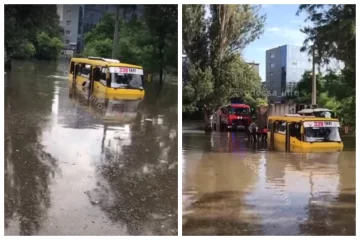 Маршрутка с людьми затонула в Одессе, видео: пассажиры выходили вплавь