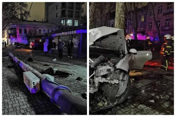 Пьяный водитель на скорости протаранил машины: кадры разрушительного ДТП в центре Одессы