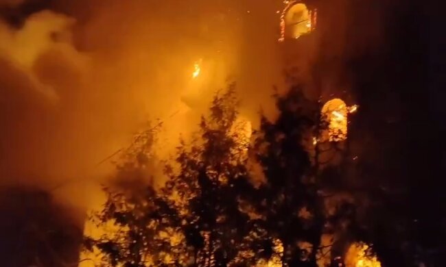 пожар после атаки