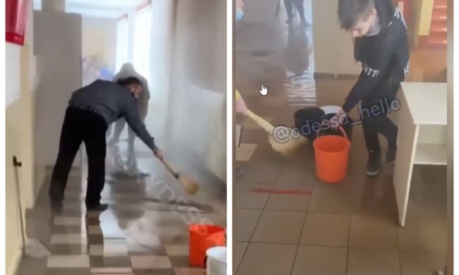 В Одессе ученики устроили взрыв прямо в школе, весь коридор залило кипятком: видео ЧП