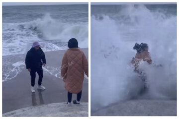 Людей накрило хвилею під час шторму на пляжі в Одесі: відео від очевидців