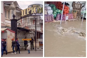 В Одессе на Привозе забил фонтан из грязи, видео: "рядом торгуют овощами"