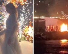 Свадьба в Одессе обернулась пожаром: зрелищное видео