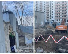 "Страшно выйти на улицу": в Одессе застройщик вырыл котлован под домом пенсионерки
