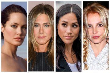 анджелина джоли, дженнифер энистон, меган маркл, бритни спирс