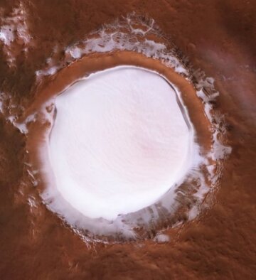 Марс, озеро, лед