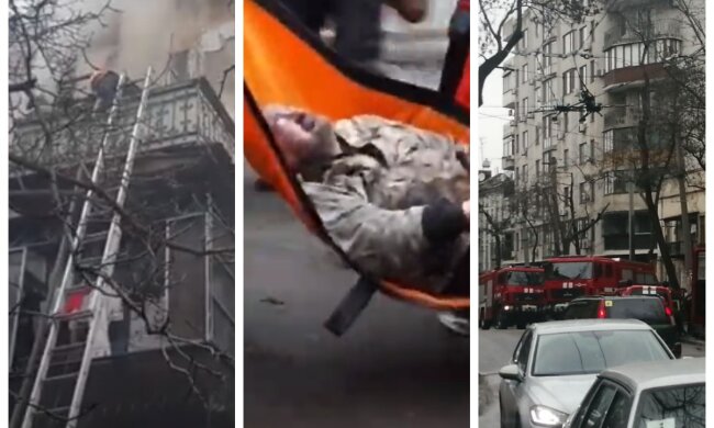 Старинный дом загорелся в центре Одессы: кадры пожара и что известно о пострадавших