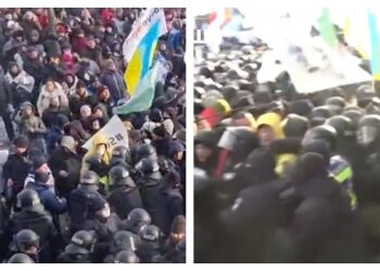 «Чего вы боитесь, вперед!»: протестующие устроили штурм Рады, кадры
