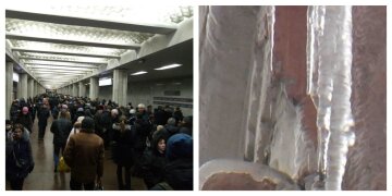 Ежедневно там проходят сотни людей: в харьковском метро сосульки свисают прямо с потолка, фото