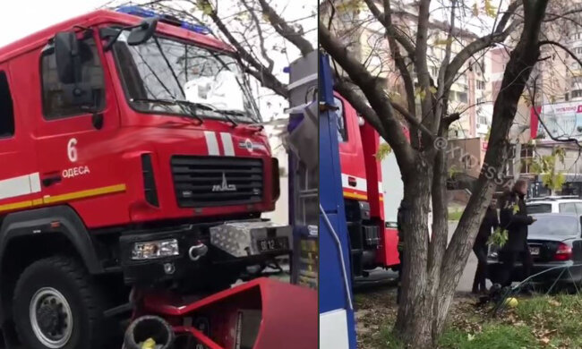 В Одесі пожежна машина протаранила кіоск: перші кадри масштабної ДТП