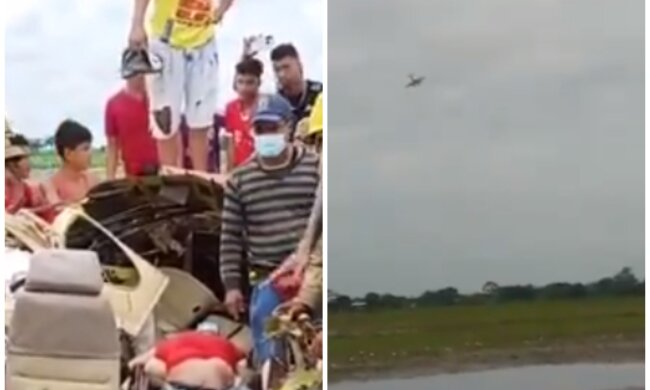 Самолет с медиками рухнул на глазах у очевидцев и взорвался, кадры трагедии: "Пытались помочь, но..."