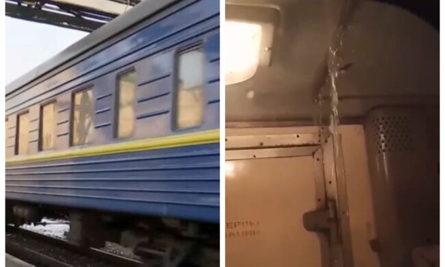 В поезде "Укрзализныци" с потолка хлынула вода: кадры "потопа" показали на видео