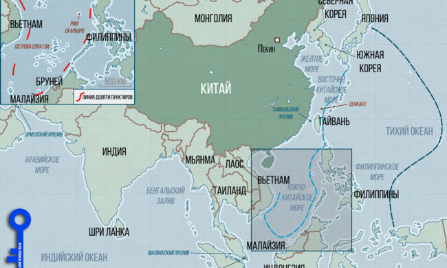 Китай Карта Южно-Китайское Море