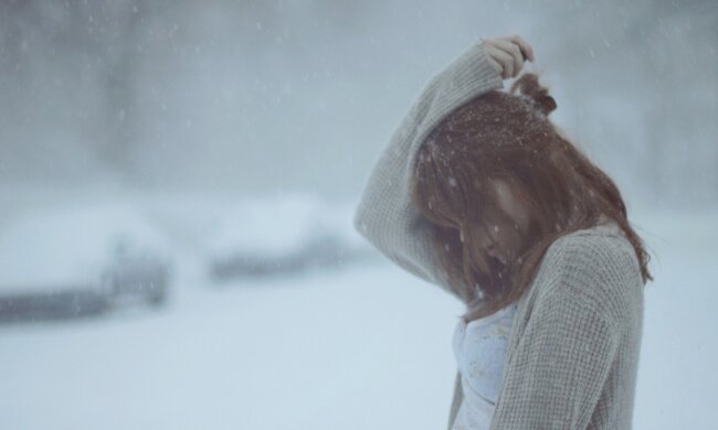 одиночество, грусть, женщина, депрессия, зима