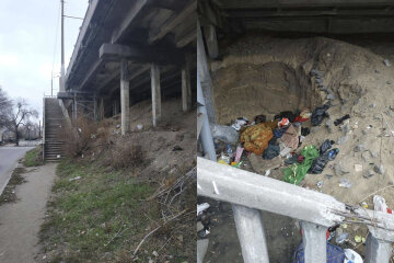 Жителі скаржаться на бездомних у Дніпрі, кадри: "оселилися під мостом"
