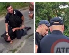 В Киеве девушка помяла полицейскую машину, защищая парня: видео "схватки"