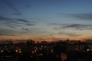 темно город закат