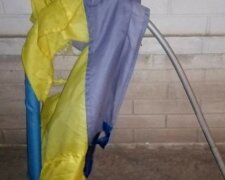 19-летний вандал надругался над украинским флагом: умышленно разорвал и потоптался