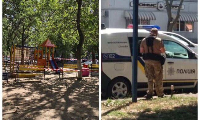 В Одессе оцепили детскую площадку, есть угроза взрыва: первые кадры с места событий