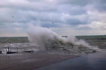 шторм, море