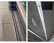 В одесском супермаркете с потолка полился "дождь": видео с места ЧП