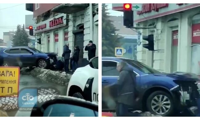 У Харкові машина на повному ходу влетіла в магазин: кадри з місця моторошної аварії