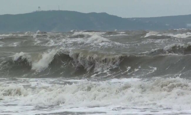 шторм, волны