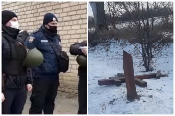 Під Києвом розгромили пам'ятний хрест заради розваги, кадри руйнувань: "Було нудно"