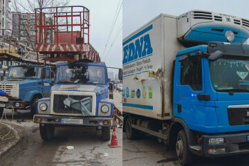 Грузовик задел автовышку, на которой находились люди: все закончилось печально, видео