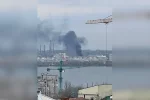 Масштабный пожар разгорелся на левом берегу Днепра, видео: борьба с огнем затянулась на полчаса