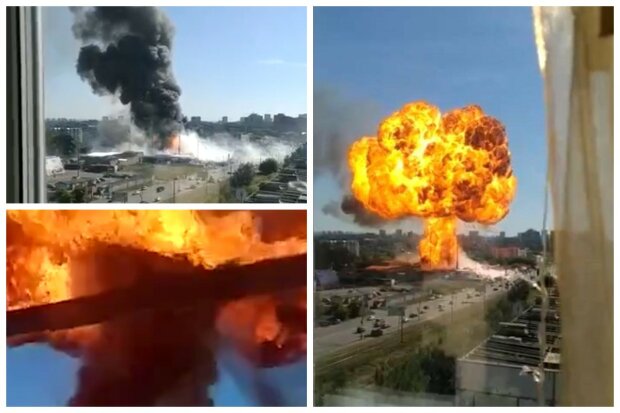 Потужні вибухи прогриміли на АЗС, є перші дані про поранених: кадри НП в Росії
