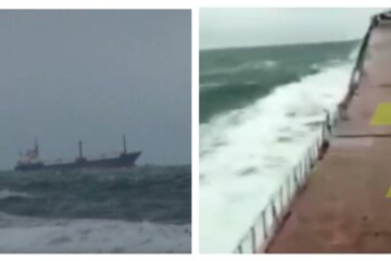 Моряки кричали і відео обірвалося: з'явилися моторошні кадри моменту перелому судна "Arvin" в Чорному морі