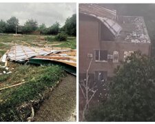 Полетіли дахи шкіл і не тільки: кадри наслідків урагану на Одещині