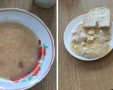 Украинца возмутил обед его ребенка в школе, фото: "Надо кормить дома"