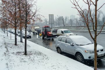 зима авто транспорт дорога снег