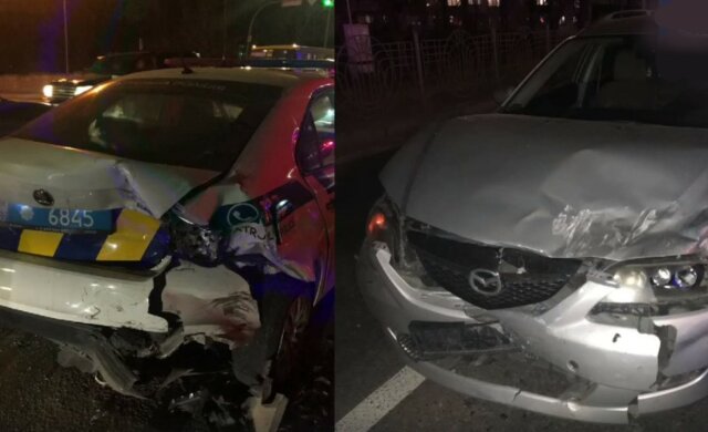 В Киеве пьяная женщина за рулем протаранила авто патрульных: первые детали и кадры с места ДТП