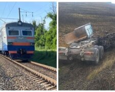 Потяг зніс фуру на Одеській залізниці: трагічні кадри