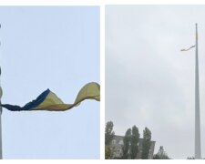 Найбільший прапор розірвав вітер, кадри: ніхто не зняв символ України в шторм