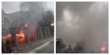 Густий дим охопив Благовіщенський собор: перші кадри масштабної пожежі в Харкові
