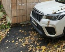 В Киеве борцы с автохамами напали не на того, кадры: "Украсили машину"