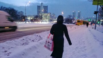 зима погода, пішохід люди, Київ, Сніг, транспорт