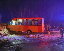 Маршрутка з пасажирами влетіла до блокпосту: кадри з місця ДТП на Чернігівщині