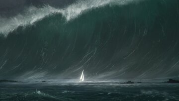 море, шторм