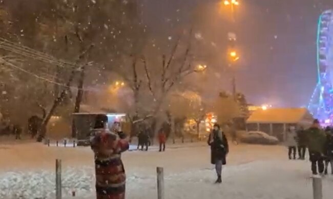 зима, люди, погода, снег