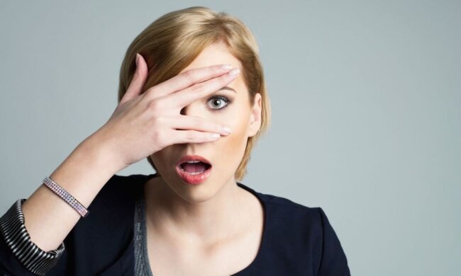 женщина, шок