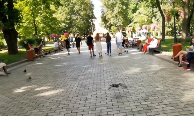 По центру Києва гуляв чоловік в "костюмі Адама", відео: "Заплатив податки..."