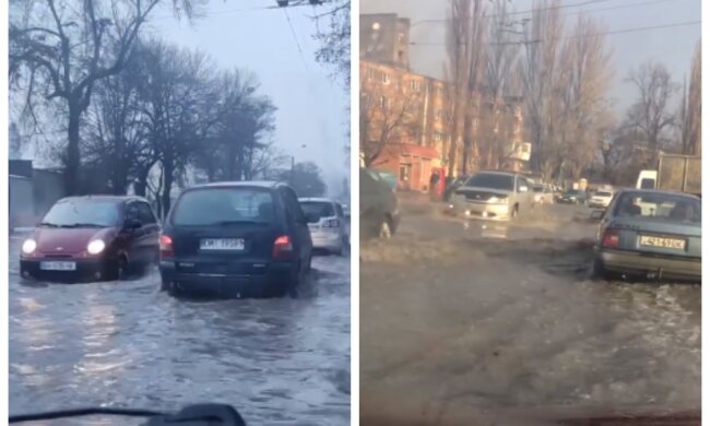 Одесса ушла под воду после дождя и снега: появилось  видео затопленных улиц