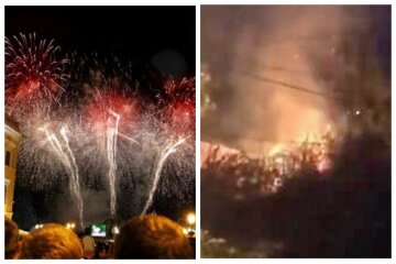 Праздник в Одессе закончился пожаром, видео: "Постреляли салют"